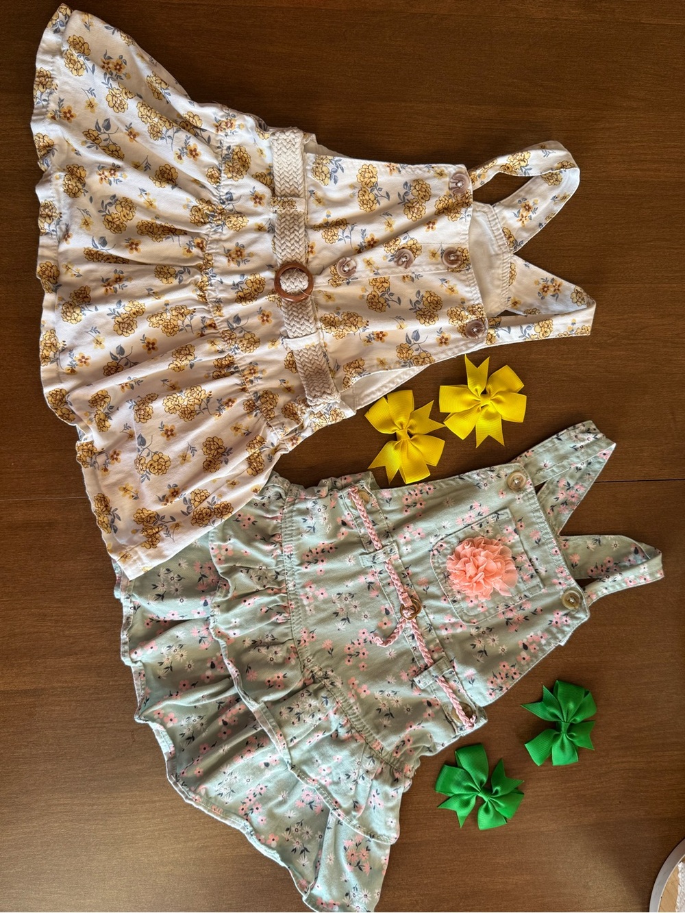 Little Lass Girls Floral Pinafore Dress Outfit